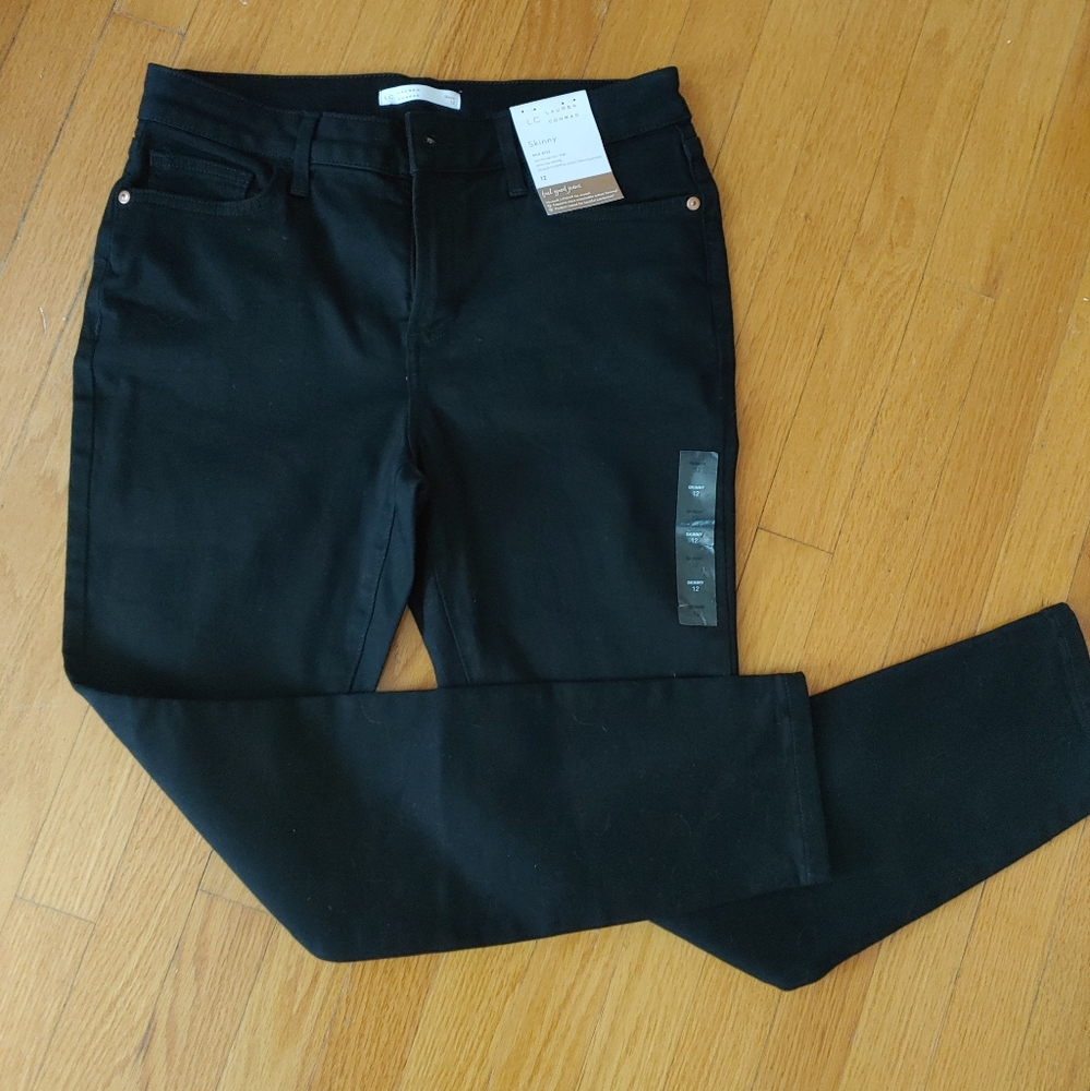 LC Lauren Conrad Skinny Mid-Rise Black Jeans NWT    Size 12